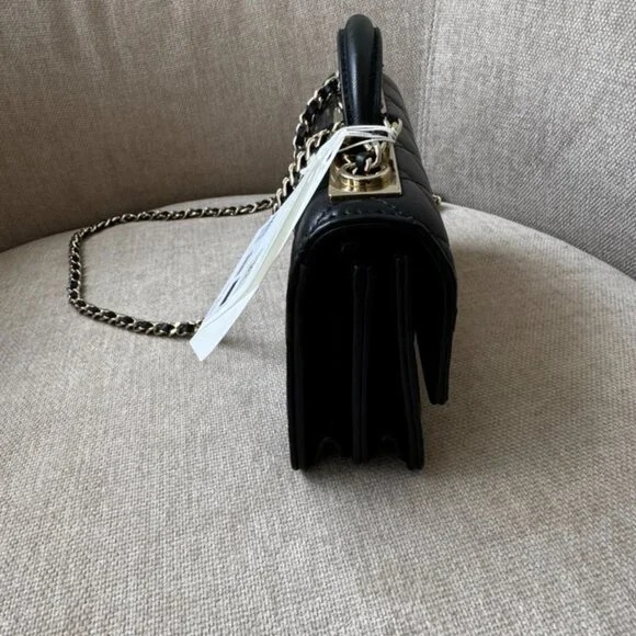 New in Box Chanel Black Mini Flap Handbag with Chain - Picture 6 of 11